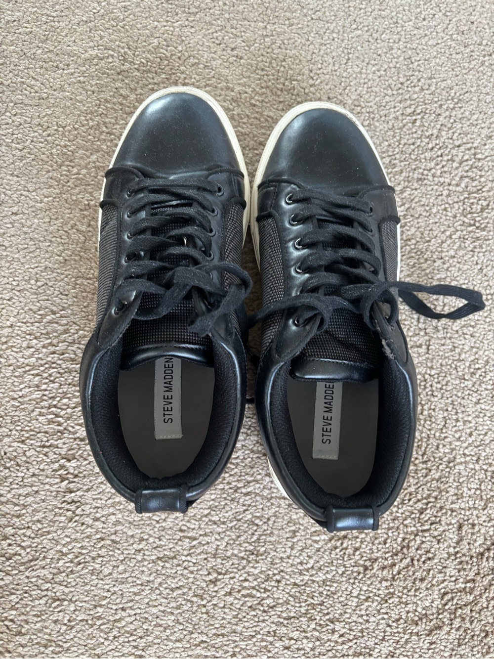 Steve Madden Men's Black & White Low-Top Sneakers